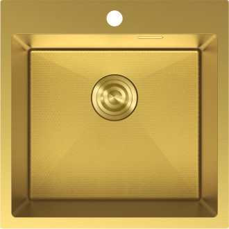 Jednodřezový ocelový dřez Mexen Solix 500 x 500 mm, zlatá HC - 6407501000-55HC