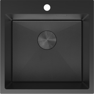 Mexen Solix zlewozmywak stalowy 1-komorowy 500 x 500 mm, czarny HC - 6407501000-70HC