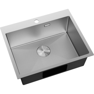 Jednodřezový ocelový dřez Mexen Solix 600 x 500 mm, nerezová ocel HC - 6408601000-01HC