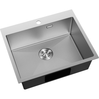 Jednodřezový ocelový dřez Mexen Solix 600 x 500 mm, nerezová ocel HC - 6408601000-01HC