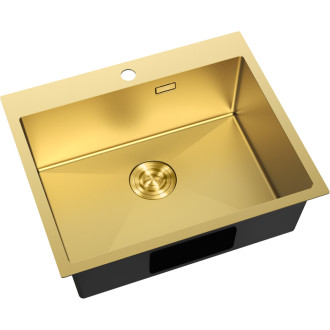 Jednodřezový ocelový dřez Mexen Solix 600 x 500 mm, zlatý - 6408601000-55