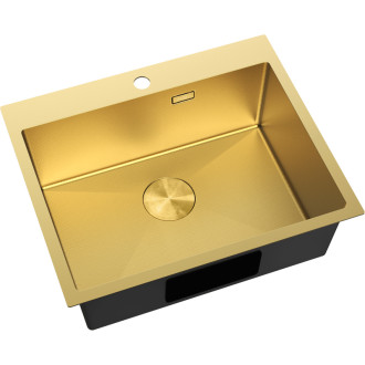 Jednodřezový ocelový dřez Mexen Solix 600 x 500 mm, zlatá HC - 6408601000-55HC