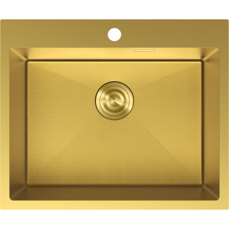 Jednodřezový ocelový dřez Mexen Solix 600 x 500 mm, zlatá HC - 6408601000-55HC