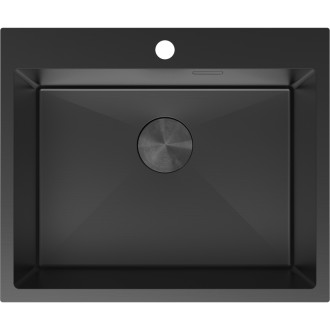 Jednodřezový ocelový dřez Mexen Solix 600 x 500 mm, černý - 6408601000-70