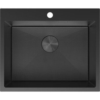 Jednodřezový ocelový dřez Mexen Solix 600 x 500 mm, černý HC - 6408601000-70HC