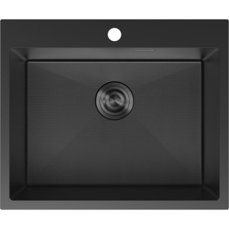 Jednodřezový ocelový dřez Mexen Solix 600 x 500 mm, černý HC - 6408601000-70HC