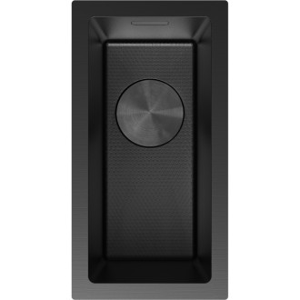 Jednodřezový ocelový dřez Mexen Trixo 230 x 440 mm, černý HC - 6411221000-70HC