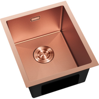 Jednodřezový ocelový dřez Mexen Trixo 370 x 440 mm, měděná HC - 6412371000-65HC