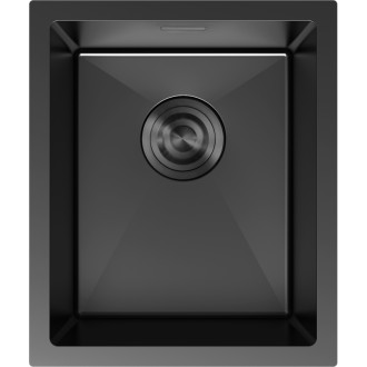 Jednodřezový ocelový dřez Mexen Trixo 370 x 440 mm, černý - 6412371000-70