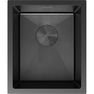 Jednodřezový ocelový dřez Mexen Trixo 370 x 440 mm, černý HC - 6412371000-70HC