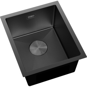 Jednodřezový ocelový dřez Mexen Trixo 370 x 440 mm, černý HC - 6412371000-70HC