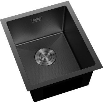 Jednodřezový ocelový dřez Mexen Trixo 370 x 440 mm, černý HC - 6412371000-70HC