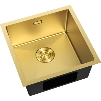 Jednodřezový ocelový dřez Mexen Trixo 440 x 440 mm, zlatý - 6413441000-55