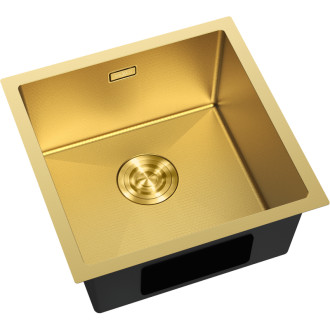 Jednodřezový ocelový dřez Mexen Trixo 440 x 440 mm, zlatá HC - 6413441000-55HC