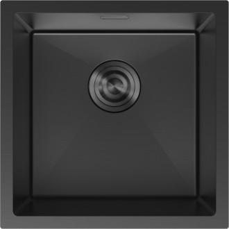 Jednodřezový ocelový dřez Mexen Trixo 440 x 440 mm, černý - 6413441000-70