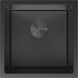 Jednodřezový ocelový dřez Mexen Trixo 440 x 440 mm, černý HC - 6413441000-70HC