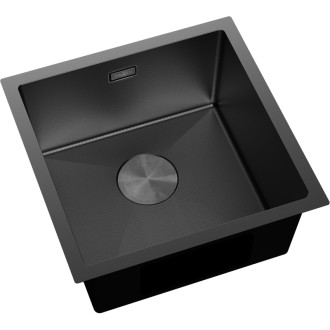 Jednodřezový ocelový dřez Mexen Trixo 440 x 440 mm, černý HC - 6413441000-70HC