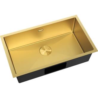 Jednodřezový ocelový dřez Mexen Trixo 750 x 440 mm, zlatá HC - 6415751000-55HC
