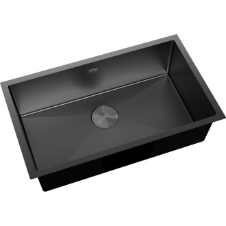 Jednodřezový ocelový dřez Mexen Trixo 750 x 440 mm, černý - 6415751000-70