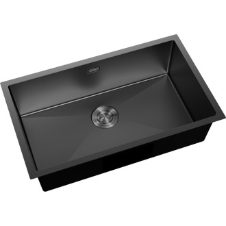 Jednodřezový ocelový dřez Mexen Trixo 750 x 440 mm, černý - 6415751000-70