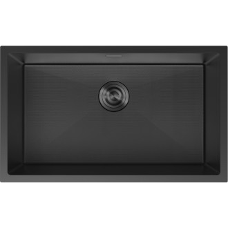 Jednodřezový ocelový dřez Mexen Trixo 750 x 440 mm, černý HC - 6415751000-70HC