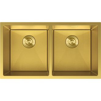 Mexen Binox ocelový dřez se 2 dřezy 800 x 450 mm, zlatá HC - 6421802000-55HC