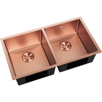 Mexen Binox ocelový dřez se 2 dřezy 800 x 450 mm, měď - 6421802000-65