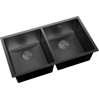 Mexen Binox ocelový dřez se 2 dřezy 800 x 450 mm, černý - 6421802000-70