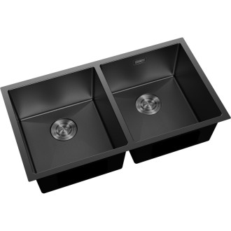 Mexen Binox ocelový dřez se 2 dřezy 800 x 450 mm, černý HC - 6421802000-70HC