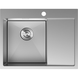 Jednodřezový ocelový dřez Mexen Exar s odkapávačem, levý, 620 x 480 mm, nerezová ocel - 6431621005L-01