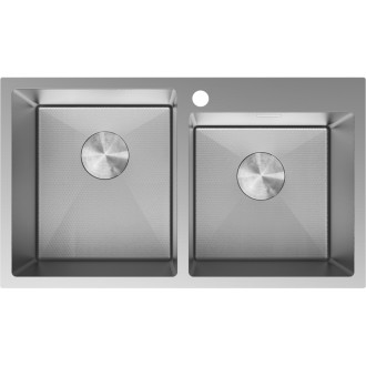 Mexen Xorin ocelový dřez se 2 dřezy 780 x 450 mm, nerez HC -6441782000-01HC