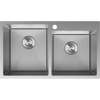 Mexen Xorin ocelový dřez se 2 dřezy 780 x 450 mm, nerez HC -6441782000-01HC