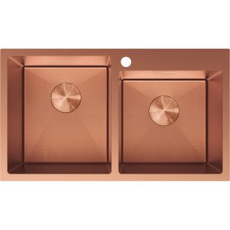 Mexen Xorin ocelový dřez se 2 dřezy 780 x 450 mm, měděná HC - 6441782000-65HC