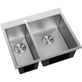 Ocelový dřez Mexen Flexo, 1,5 dřezu, 610 x 510 mm, nerezová ocel - 6446611500-01