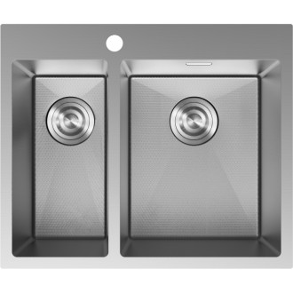 Ocelový dřez Mexen Flexo, 1,5 dřezu, 610 x 510 mm, nerezová ocel HC - 6446611500-01HC