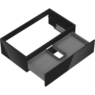 Mexen Orio szafka łazienkowa podumywalkowa 80 cm, 1 szuflada, czarna połysk - 91A10-08023-1-BF70