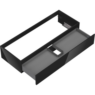 Mexen Orio szafka łazienkowa podumywalkowa 120 cm, 1 szuflada, czarna połysk - 91A10-12023-1-BF70