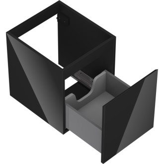 Mexen Orio szafka łazienkowa podumywalkowa 40 cm, 1 szuflada, czarna połysk - 91A10-04047-1-BF70