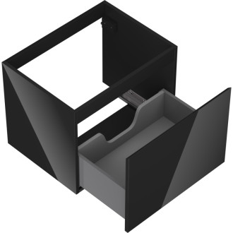 Mexen Orio szafka łazienkowa podumywalkowa 60 cm, 1 szuflada, czarna połysk - 91A10-06047-1-BF70