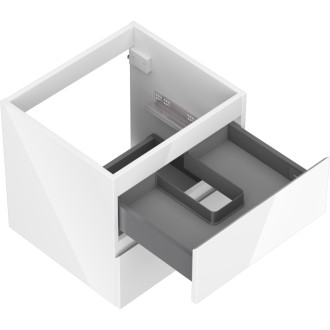 Mexen Orio koupelnová skříňka pod umyvadlo 50 cm, 2 zásuvky, lesklá bílá - 91A10-05047-2-BFF00