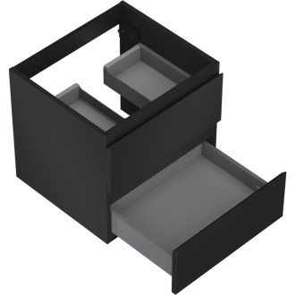 Mexen Orio szafka łazienkowa podumywalkowa 50 cm, 2 szuflady, czarna mat - 91A10-05047-2-BFF71