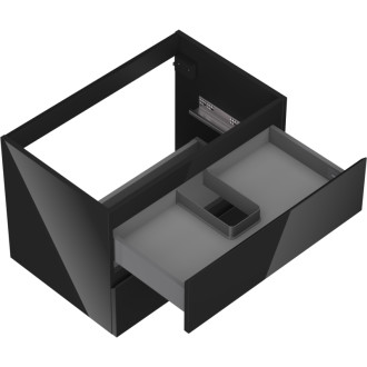 Mexen Orio szafka łazienkowa podumywalkowa 70 cm, 2 szuflady, czarna połysk - 91A10-07047-2-BFF70