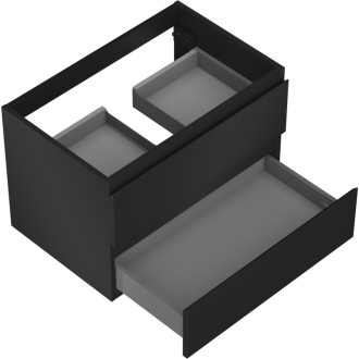 Mexen Orio koupelnová skříňka pod umyvadlo 70 cm, 2 zásuvky, matná černá - 91A10-07047-2-BFF71