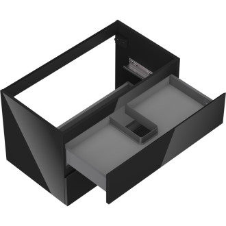 Mexen Orio szafka łazienkowa podumywalkowa 80 cm, 2 szuflady, czarna połysk - 91A10-08047-2-BFF70