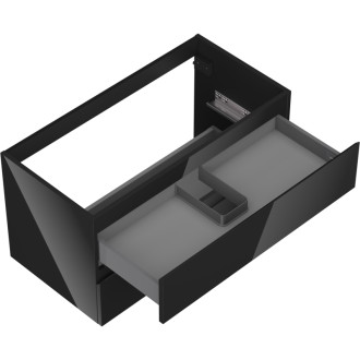 Mexen Orio szafka łazienkowa podumywalkowa 90 cm, 2 szuflady, czarna połysk - 91A10-09047-2-BFF70