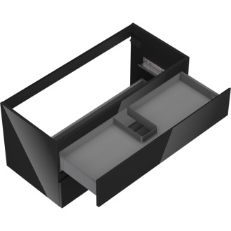 Mexen Orio szafka łazienkowa podumywalkowa 100 cm, 2 szuflady, czarna połysk - 91A10-10047-2-BFF70