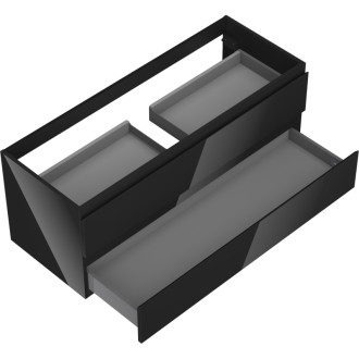Mexen Orio szafka łazienkowa podumywalkowa 120 cm, 2 szuflady, czarna połysk - 91A10-12047-2-BFF70
