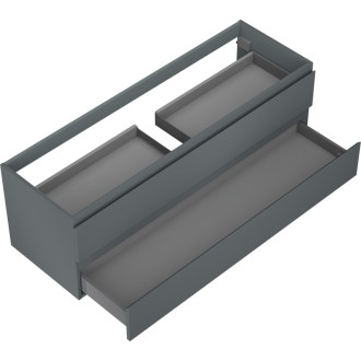 Mexen Orio koupelnová skříňka pod umyvadlo 140 cm, 2 zásuvky, matný grafit - 91A10-14047-2-BFF66