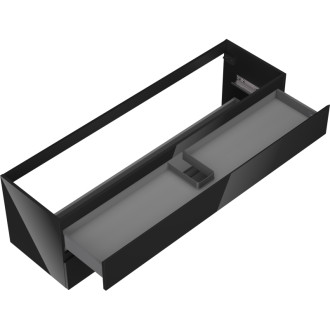 Mexen Orio szafka łazienkowa podumywalkowa 160 cm, 2 szuflady, czarna połysk - 91A10-16047-2-BFF70