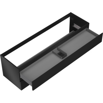 Mexen Orio szafka łazienkowa podumywalkowa 160 cm, 2 szuflady, czarna mat - 91A10-16047-2-BFF71